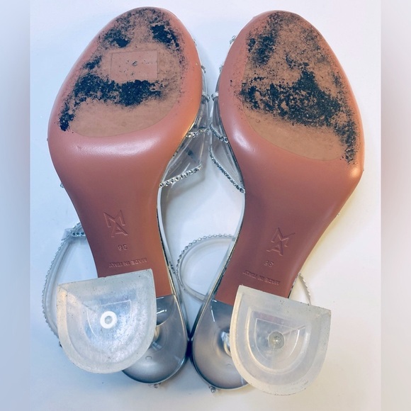 AMINA MUADDI
Brygit Crystal T-Strap Cocktail Pumps in Silver/Crystal - Picture 9 of 9